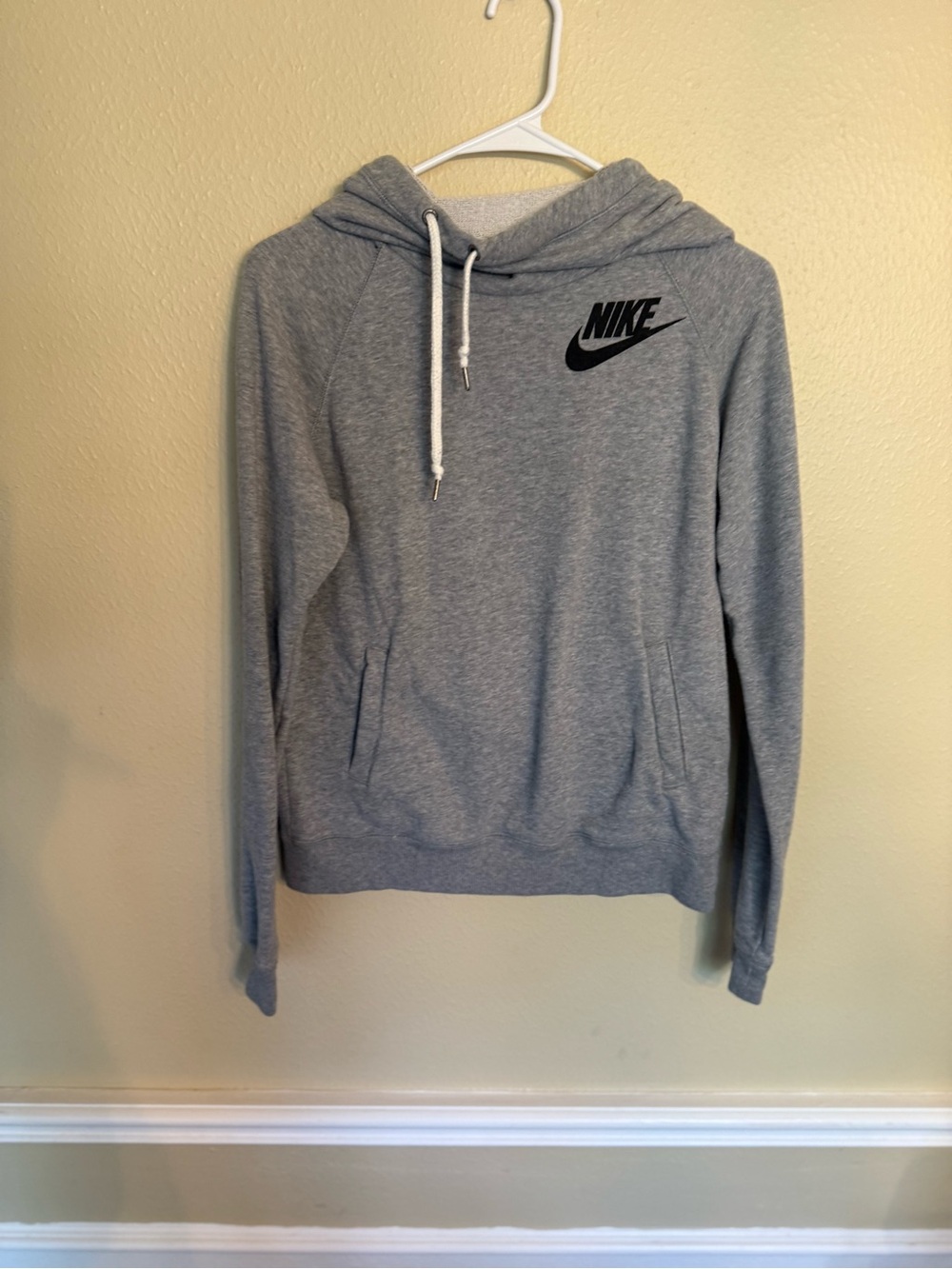 Nike Women's Gray Crewneck Hoodie with Drawstring